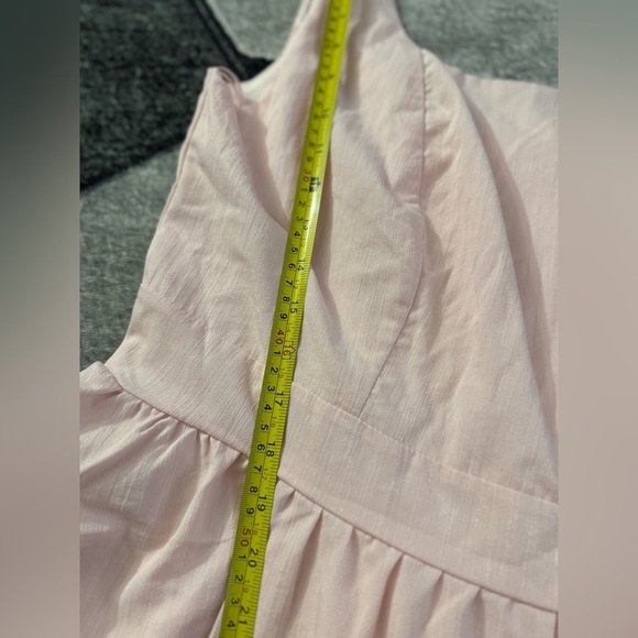 Women Dress Blue Rain Francesca’s Light Pink Textured Top Size 1X - Picture 9 of 13